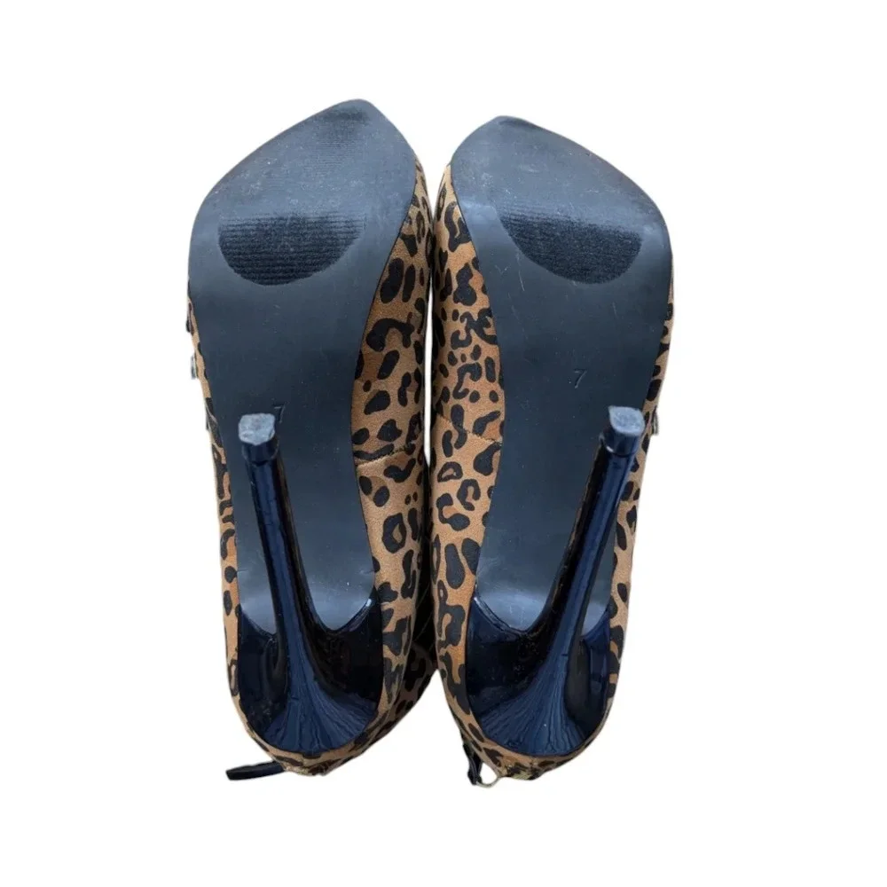 Scene Weaver Animal Print Heels  Stilettos Straps 7 - Picture 7 of 12